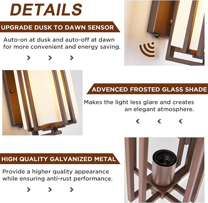 15.35"H Matte Brown Outdoor Wall Light Large Outdoor Wall Lantern Oil Rubbed