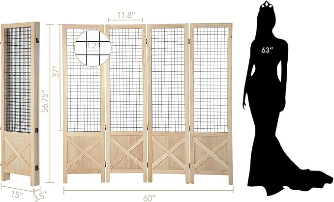 Wnutrees 4 Panel Gridwall Display, Portable Freestanding Display Board