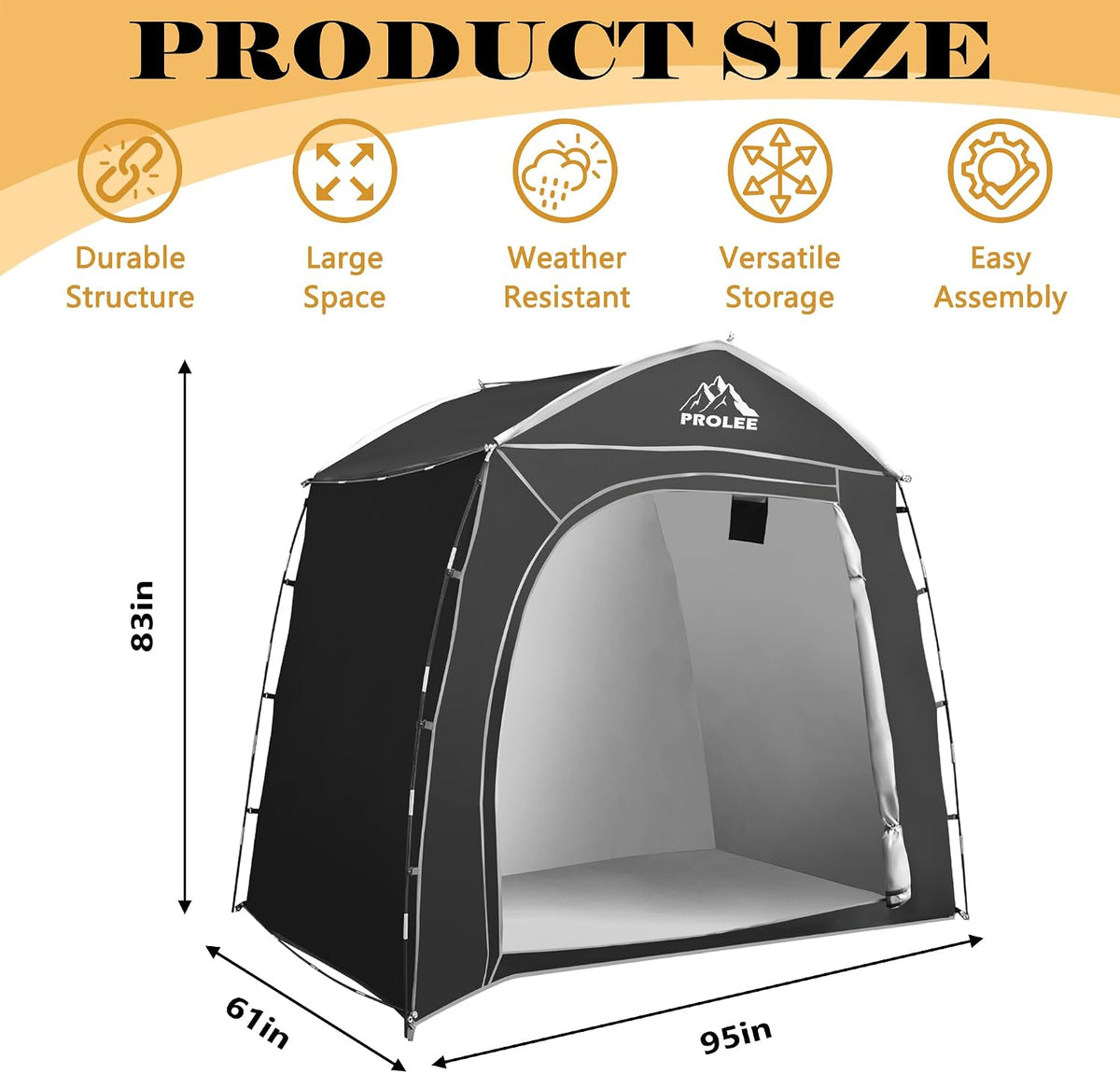 prolee bike storage tent for 4-5 bikes, 7.9, close-up detail