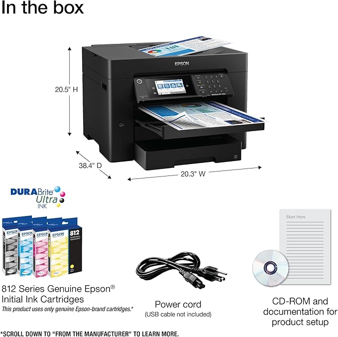 Epson Workforce Pro WF-7840 Wireless All-in-One Wide-Format Printer