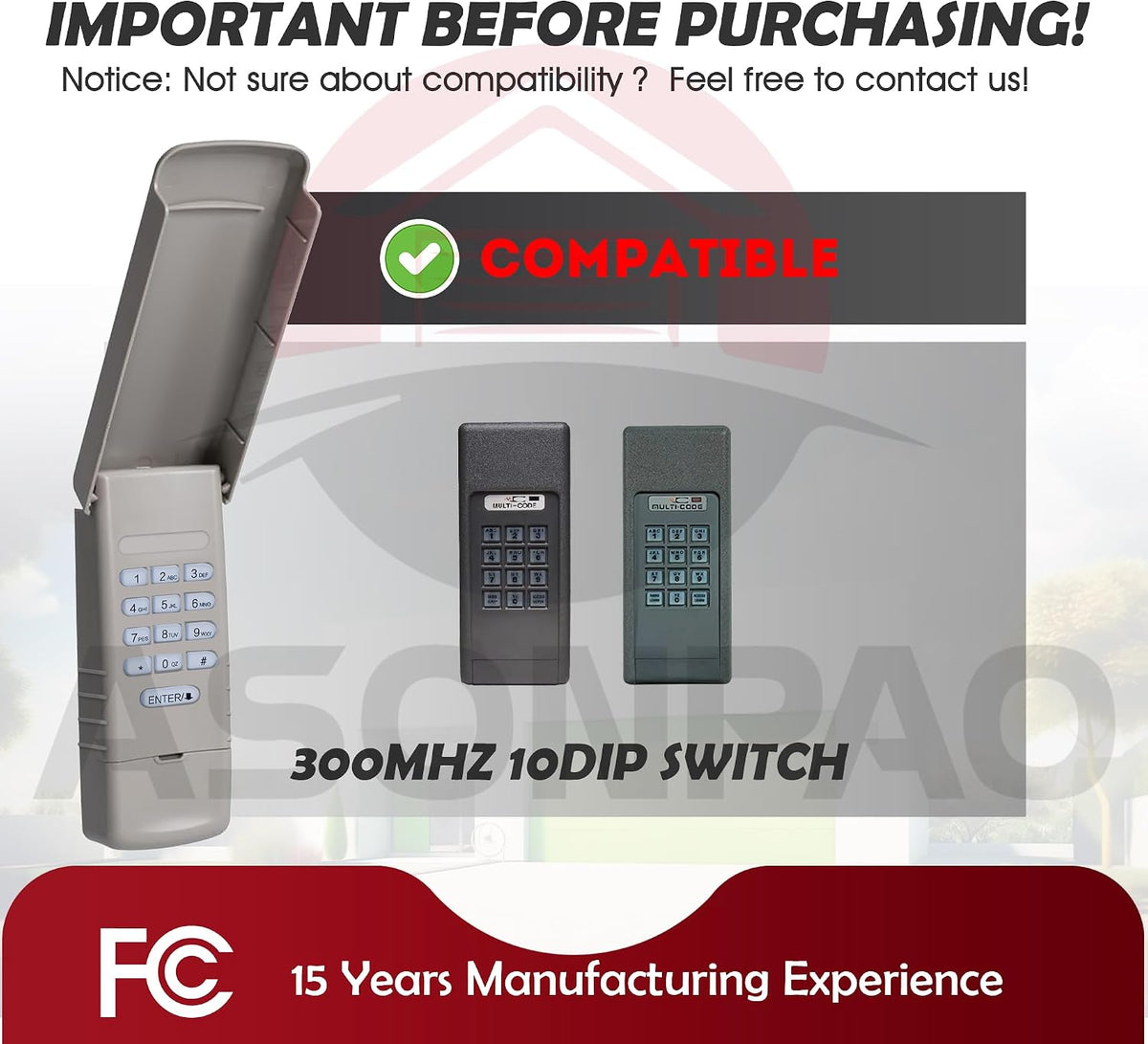 10 dip switch multicode gate opener keypad 4200/420001 shown in use