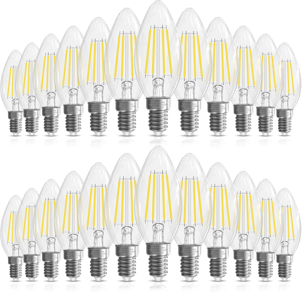 GvvooHome Candelabra Light Bulbs 40 watt Equivalent, Chandelier Light Bulbs