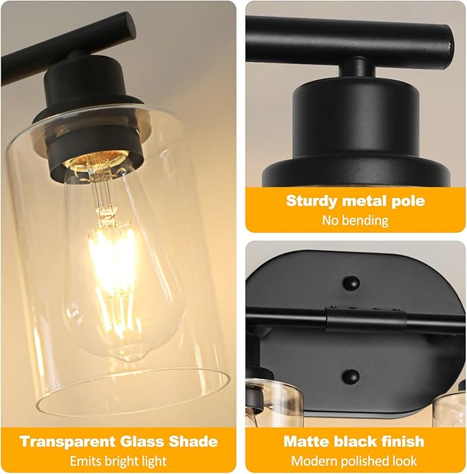Unicozin Bathroom Light Fixtures, 4 Light Vanity Lights