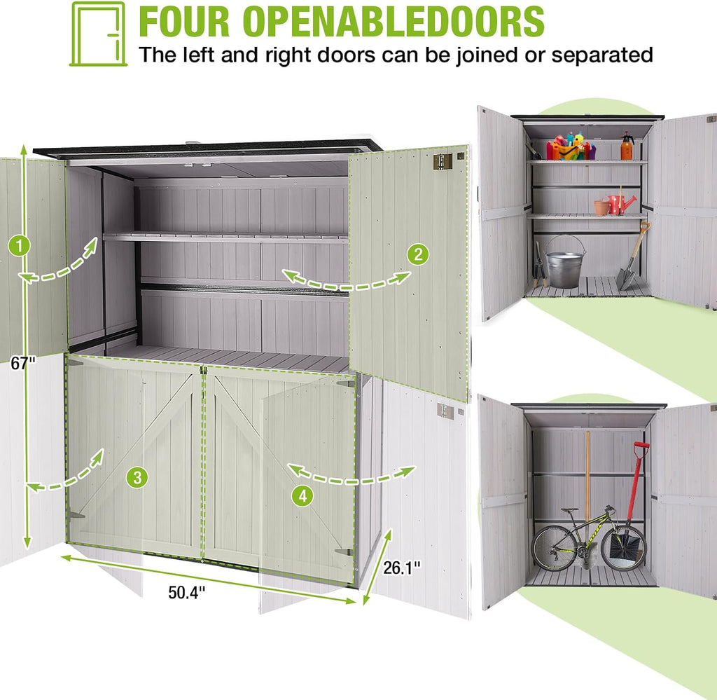 gutinneen outdoor storage cabinet durable metal frame and, package contents