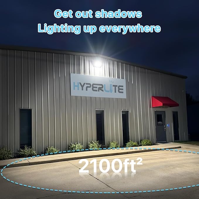 HYPERLITE LED Wall Pack Light: 120W 18000LM Glass Lens Wall Pack LED Exterior
