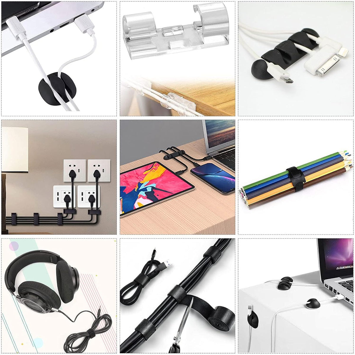 Cord Management Organizer Kit 4 Cable Sleeve split 192PCS Cable Management (Pack of 2)