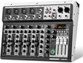 6 Channel Audio Interface Sound Board Mixing Console 16-Bit DSP DJ Mixer Audio