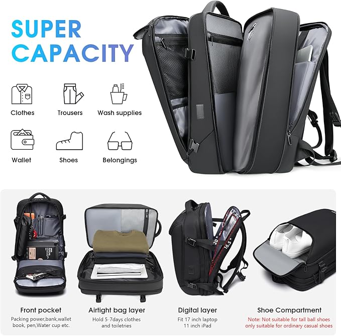 Vacuum Seal Travel Backpack, Expandable Vacpack Backpack
