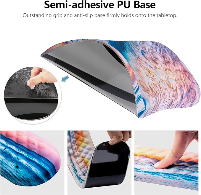 Mouse Pad Wrist Support, Laokiiy 2 in1 Keyboard Wrist Rest+ Ergonomic Mouse Pad