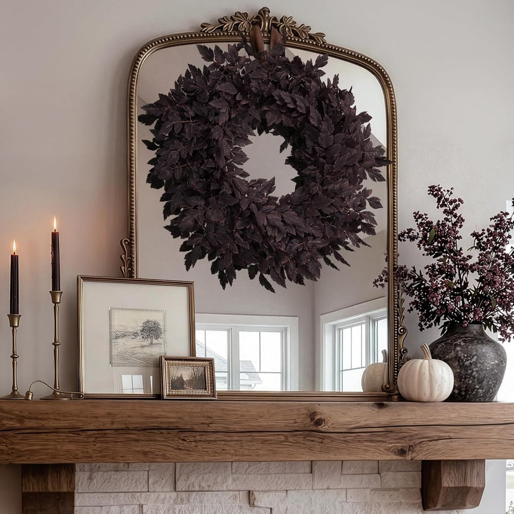 Fall Decor - Fall Wreaths for Front Door - 24 Inch Halloween Plum Wreath