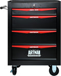 Heavy Duty 4-Drawer Rolling Tool Chest, Key Lock Tool Storage Cabinet with Lockable Casters & Drawer Liners, Mobile Tool Organizer Cart for Garage Workshop Warehouse Repair Shop (Black)