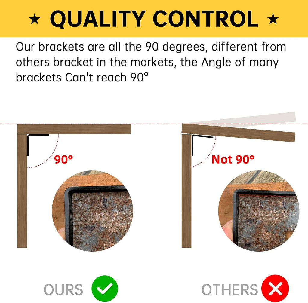 2x2x4 inch galvanized l bracket for wood (15pcs), side view