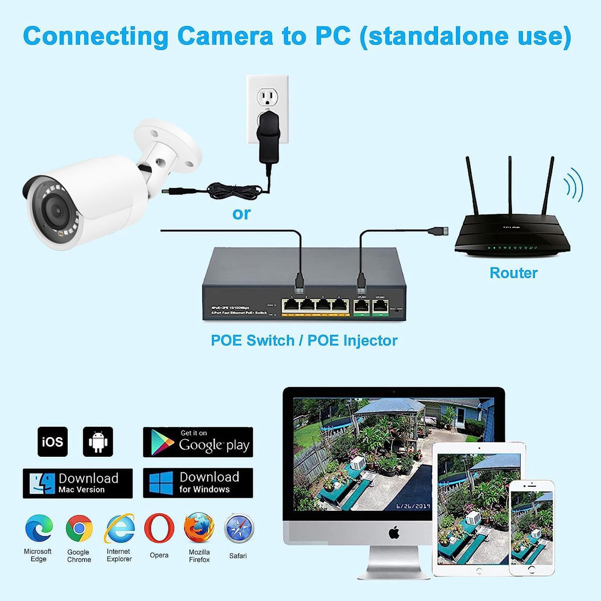 real hd 4mp poe ip bullet outdoor camera, view 9