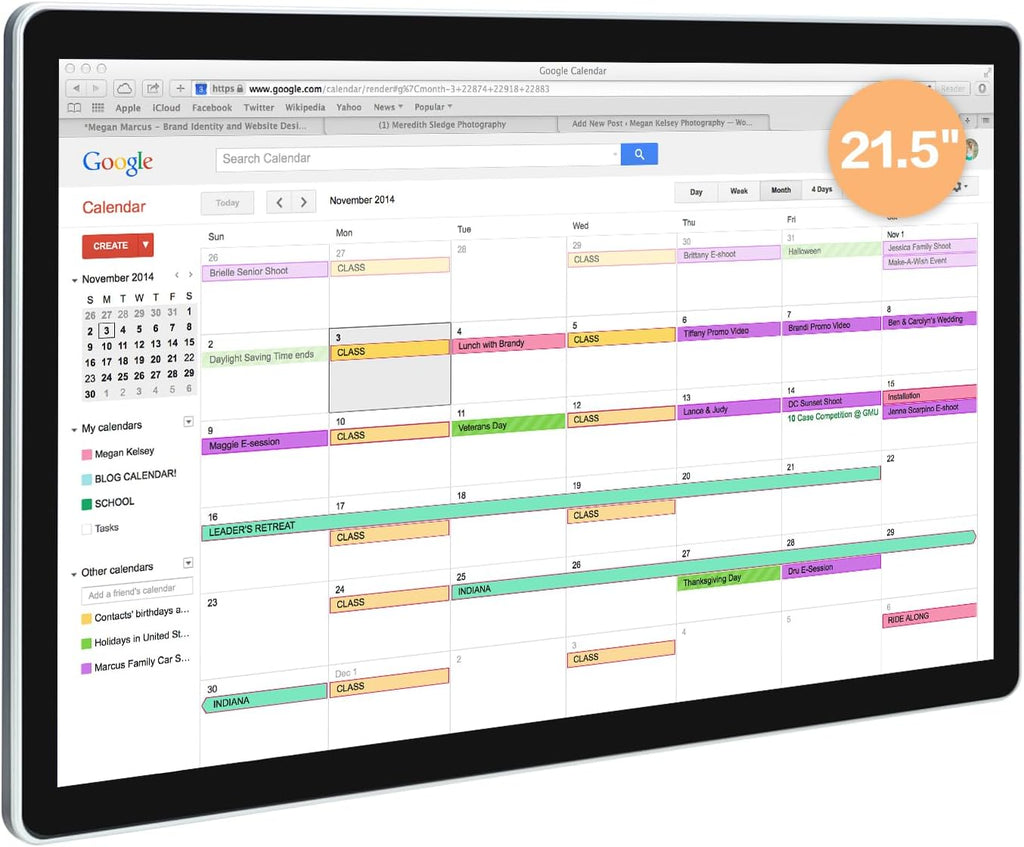 Large Touchscreen Monitor Digital Electronic Calendar, Downloadable APP