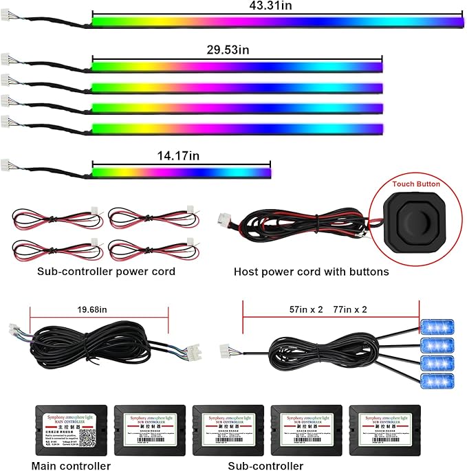 AMKI Dreamcolor Acrylic Interior LED Strip Light, Neon Light