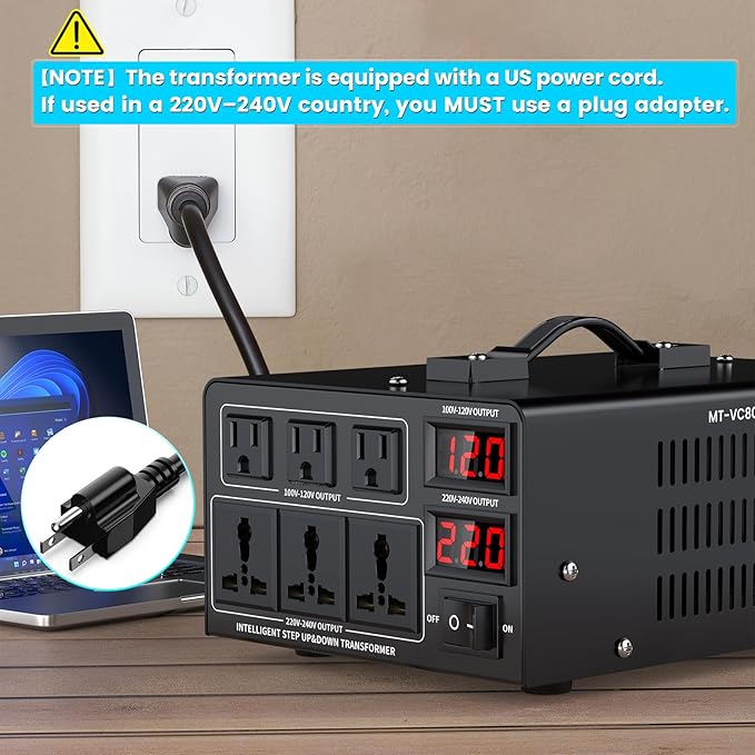 8000W Voltage Converter Transformer Step Up/Down Converter 110/120 Volt