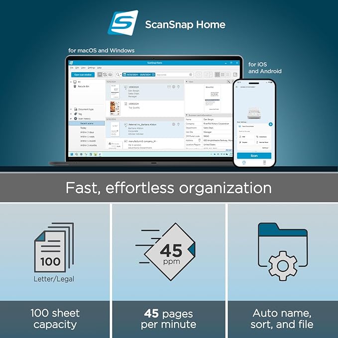 ScanSnap iX2500 Wireless or USB High-Speed Cloud Enabled Document, Photo &
