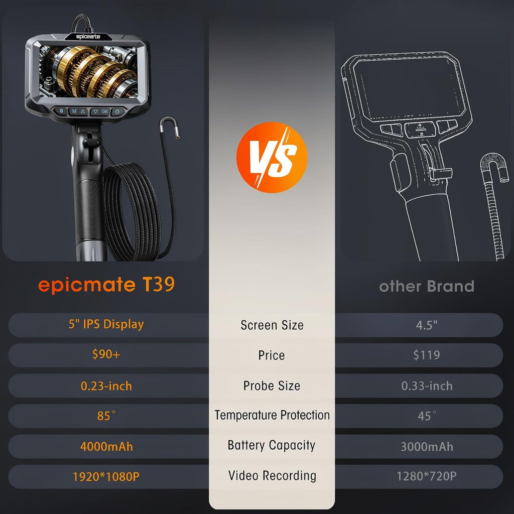 articulating borescope camera with light for automotive & shown in use