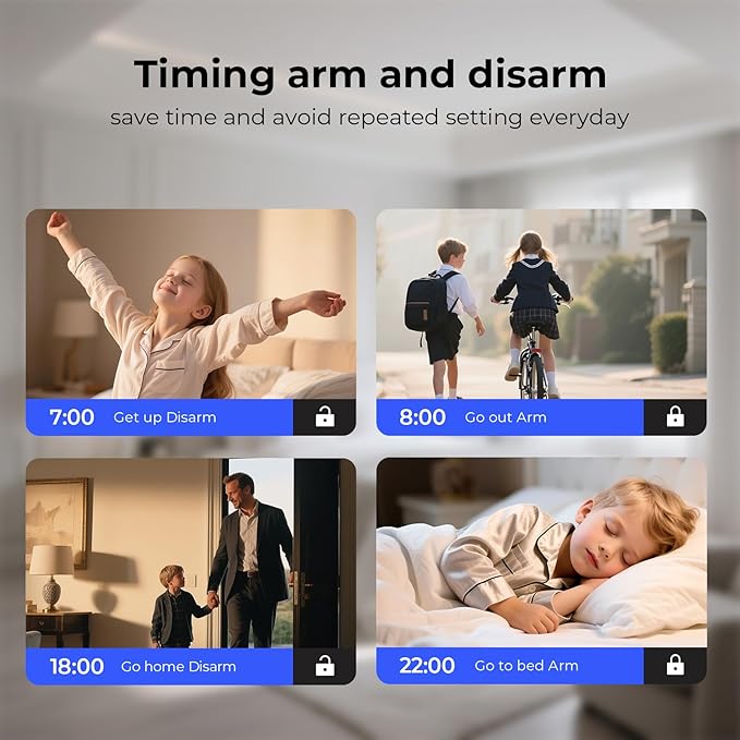 Hapippofa Alarm System for Home Security, WiFi/4G Home Alarm System (8-Piece)
