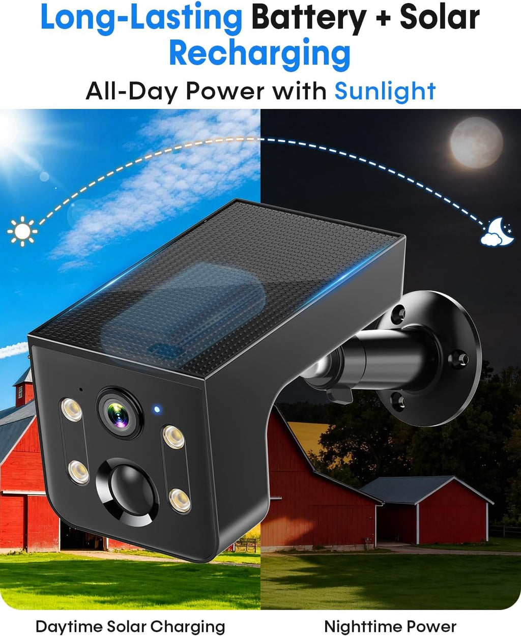 thybro solar outdoor wireless security camera tolerate the, side view