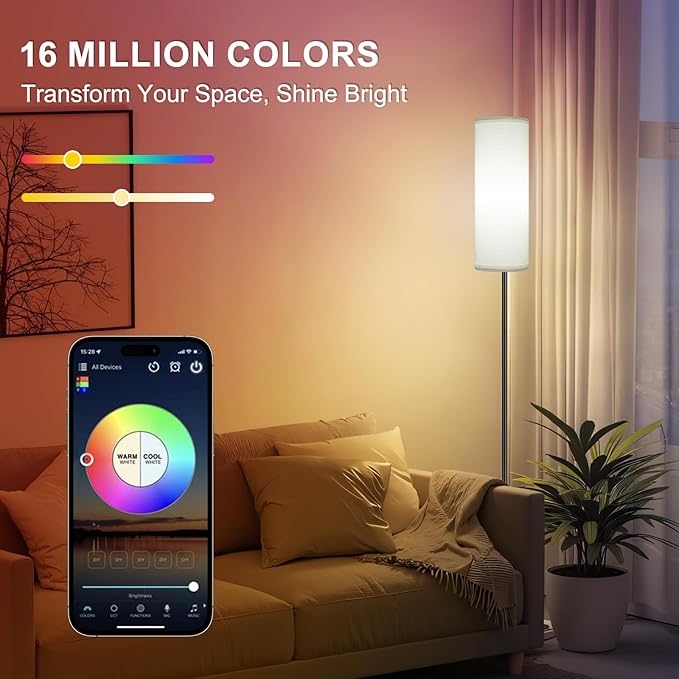 FRIDEKO HOME Floor Lamp, Color Changing Ambient Lighting