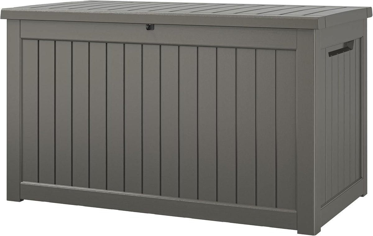 270 Gal Deck Box,Outdoor Storage Box Waterproof Lockable,Gas Lift,Grey