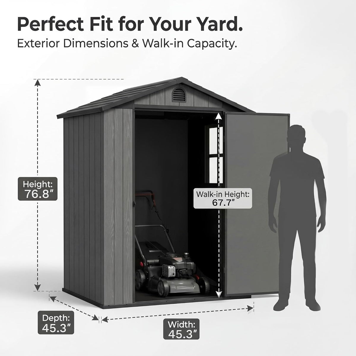 devoko 4×4 ft resin outdoor storage sheds with shown in use