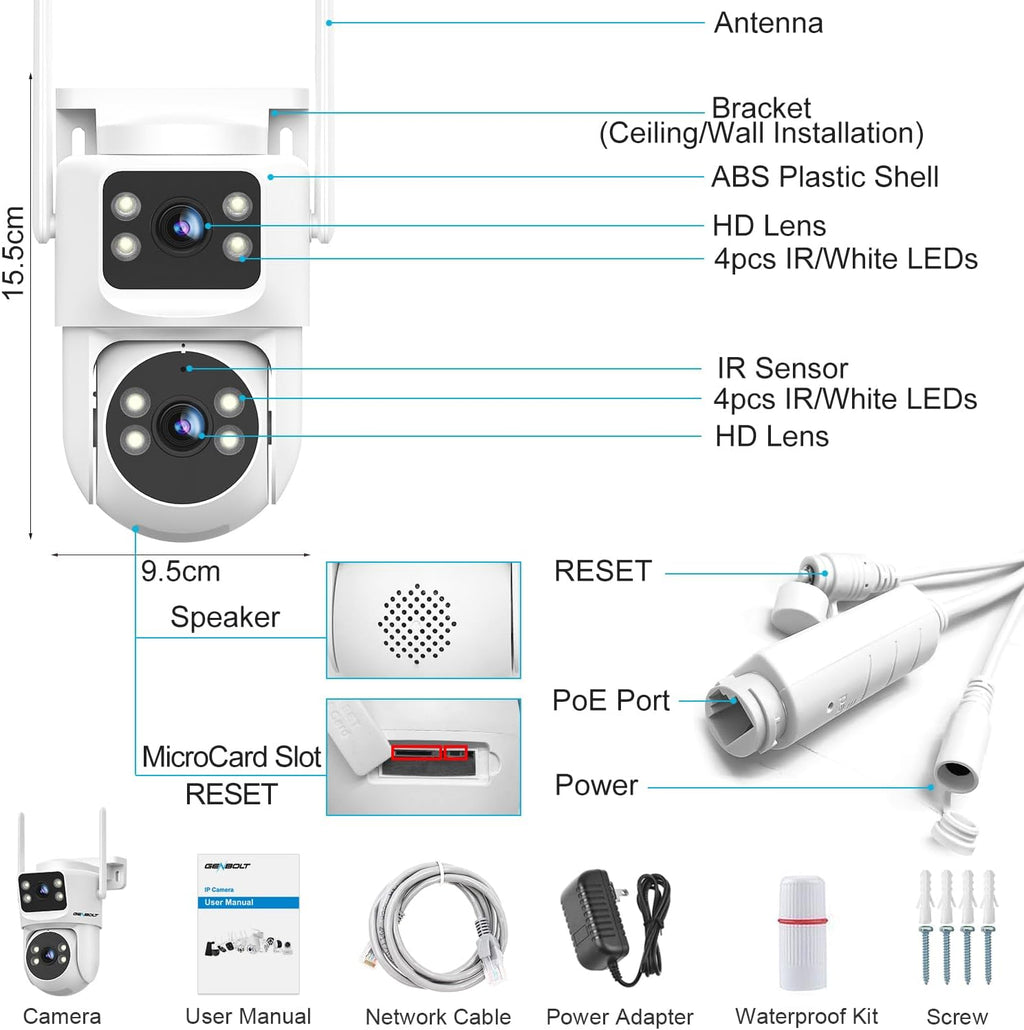 genbolt ptz wifi security camera outdoor with dual, view 9