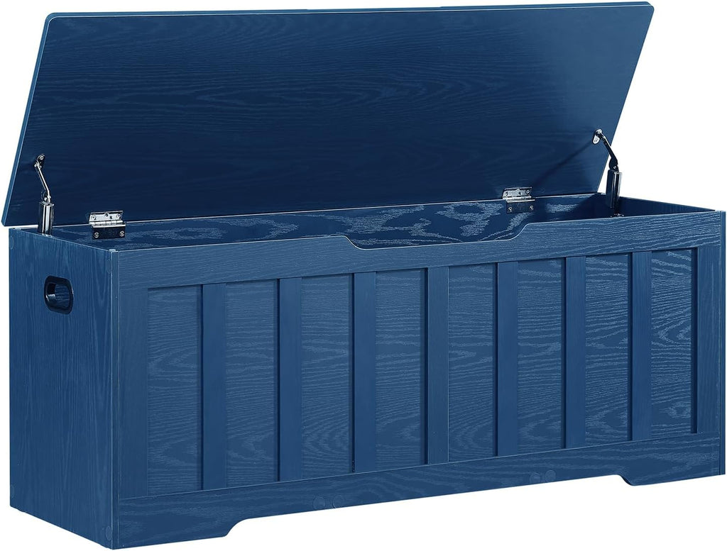 VANKILEY 47.2" Storage Chest Extra Large, Wooden Storage Bench(Blue)