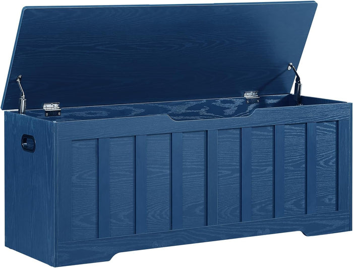 VANKILEY 47.2" Storage Chest Extra Large, Wooden Storage Bench(Blue)