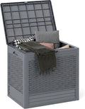 Tangkula 25 Gallon Waterproof Outdoor Storage Box with Lockable Lid