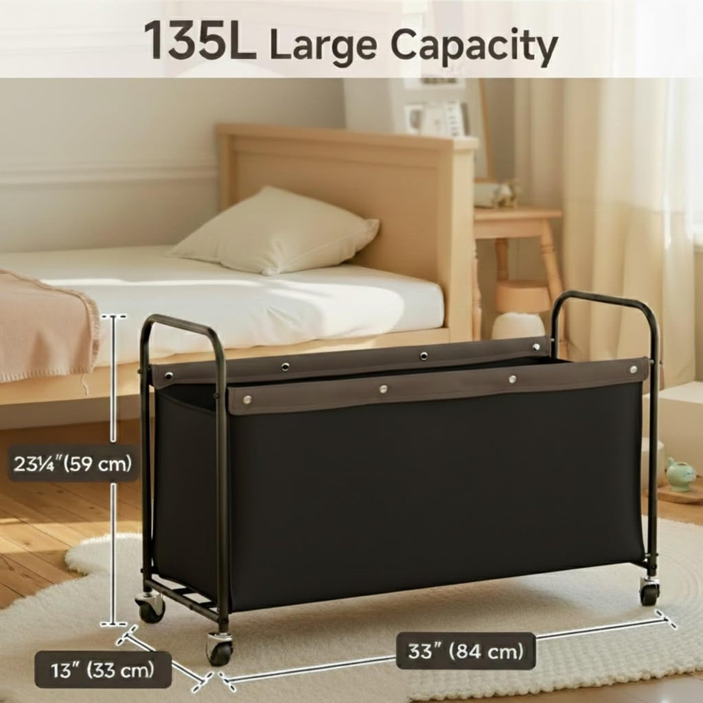 storageworks 135l extra large storage chest with wheels shown in use