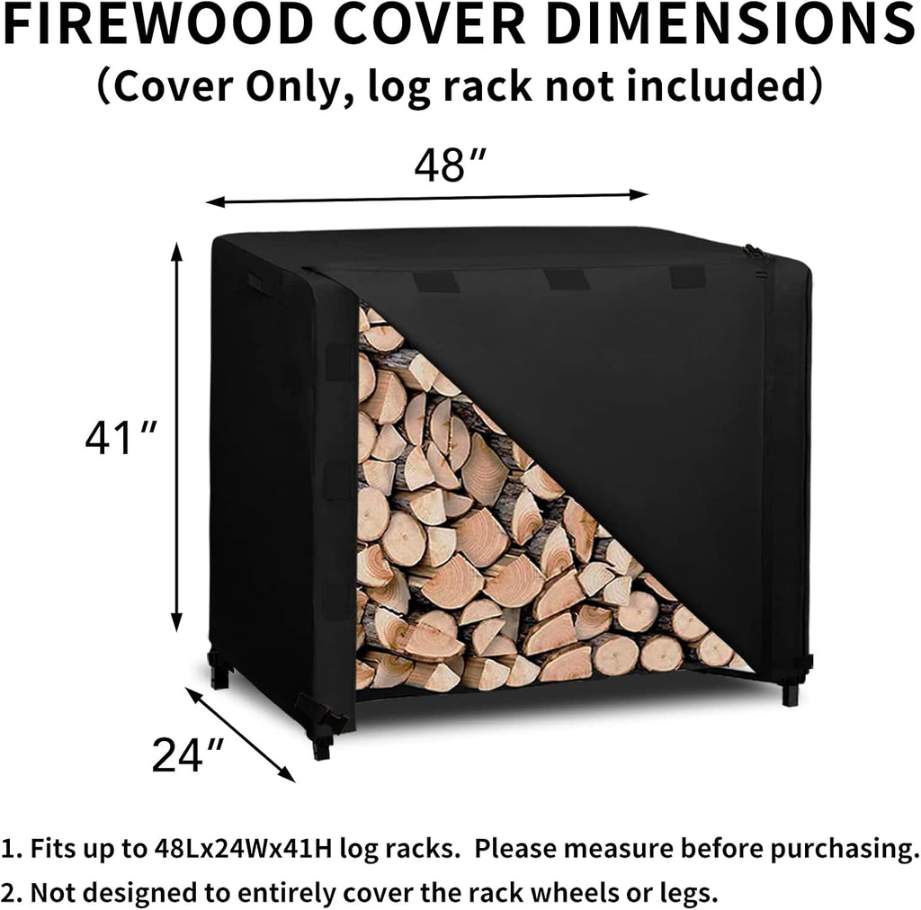 easy-going 4 feet outdoor log rack cover waterproof, close-up detail