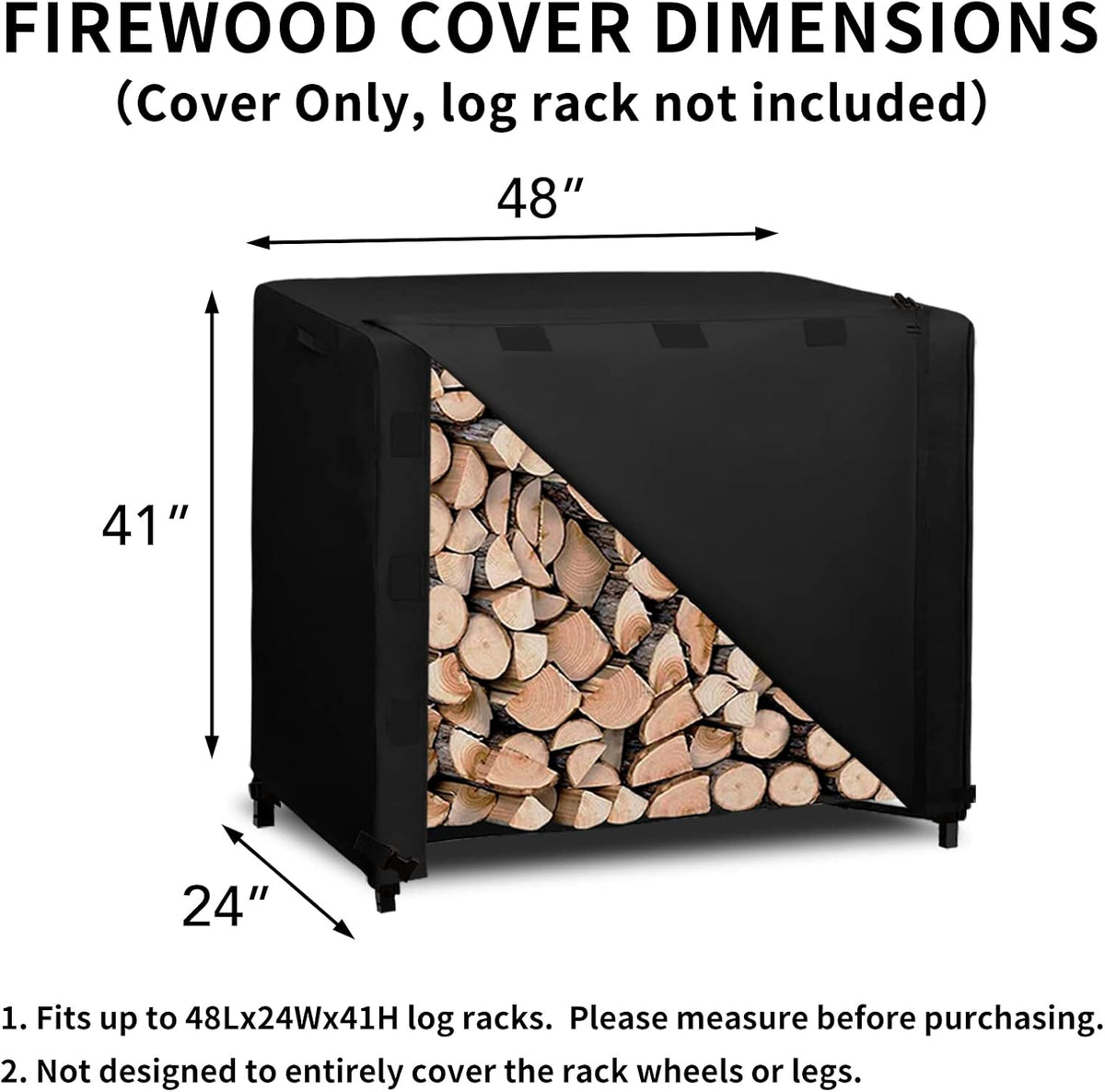 easy-going 4 feet outdoor log rack cover waterproof, close-up detail