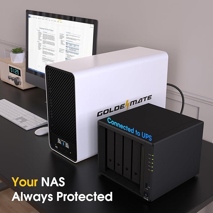 GOLDENMATE 2000VA/1600W Lithium UPS Battery Backup and Surge Protector