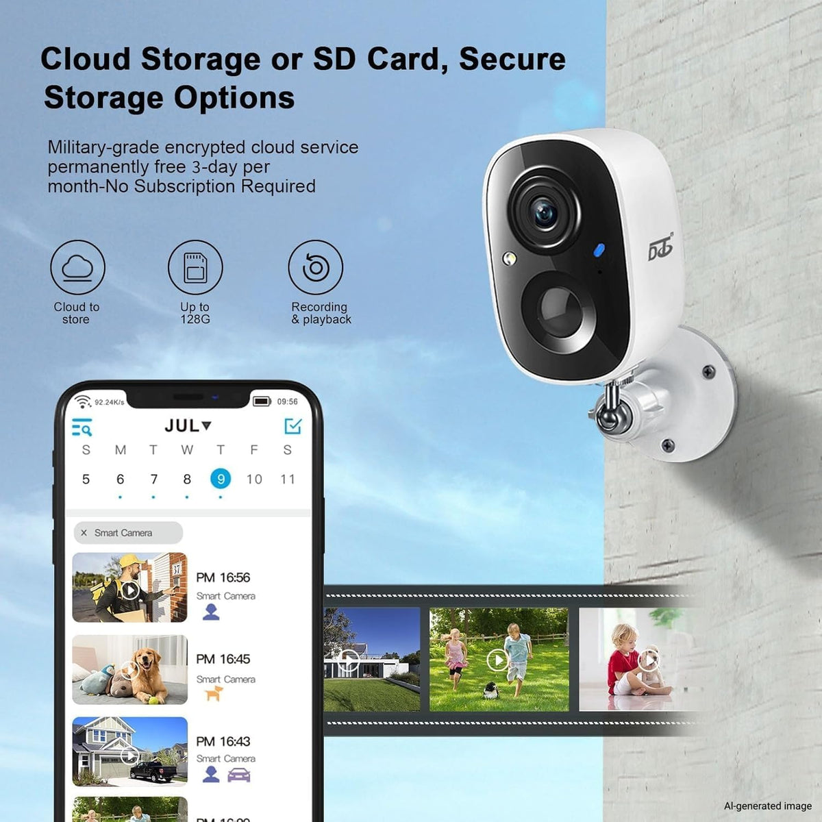 dct security cameras wireless outdoor: wifi battery cameras, package contents