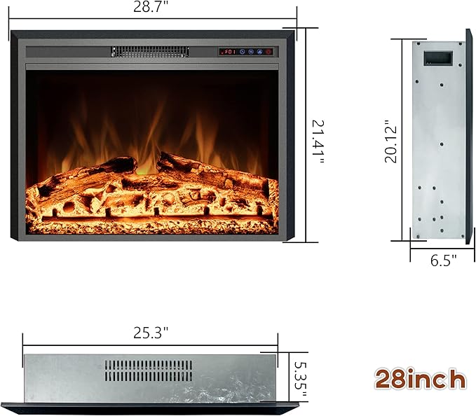 Electric Fireplace, Recessed Fireplace Heater