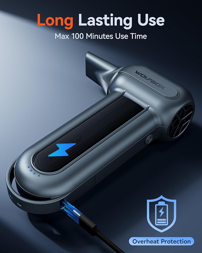 WOLFBOX MF100 Electric Air Duster-150000RPM Super Power Cordless Air Duster