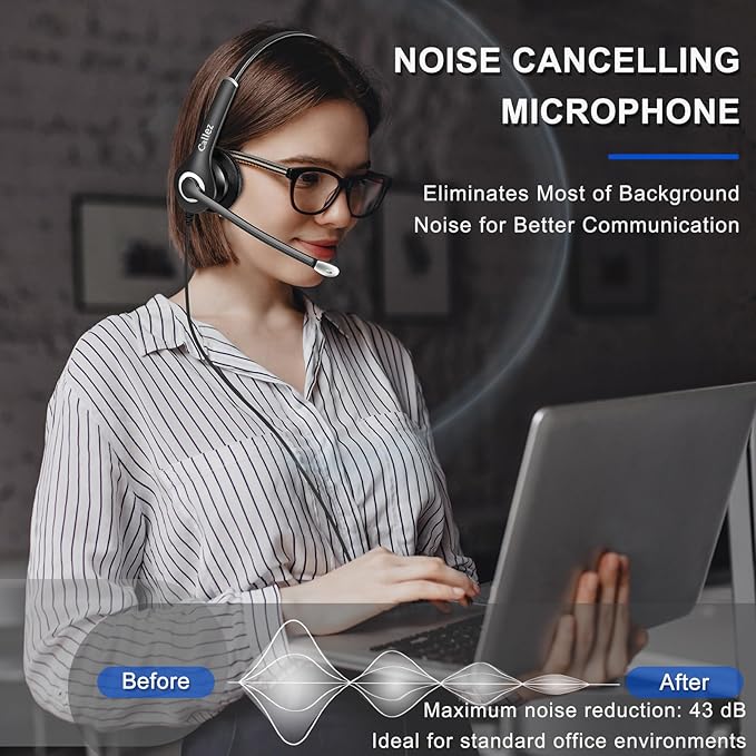 Callez Wired Computer Headset, 3.5mm/USB-C Headset