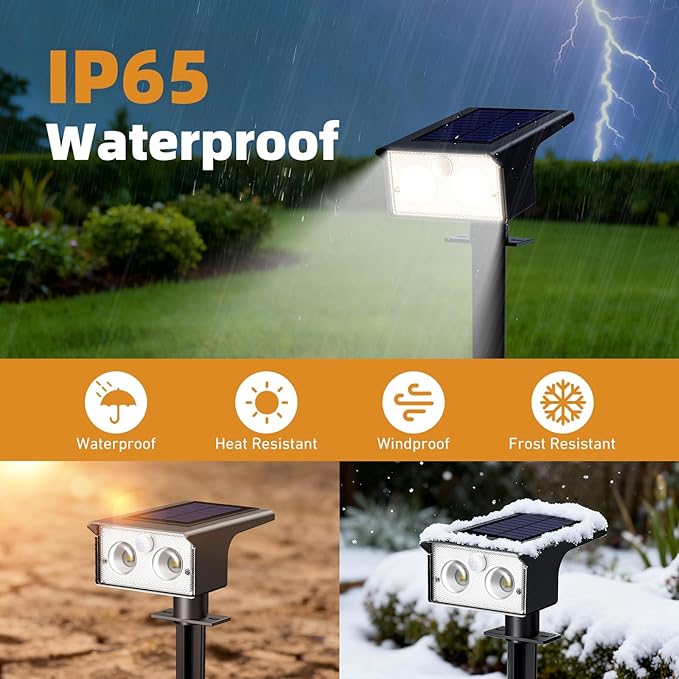 btfarm Solar Spot Lights Outdoor Waterproof, 8 Pack/3 Modes Motion Sensor Lights