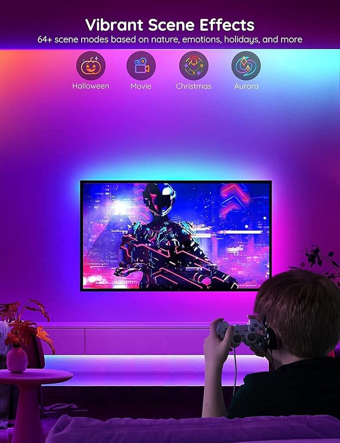 Govee Smart RGBIC LED Strip Lights 65.6ft, Alexa LED Light Strip Work