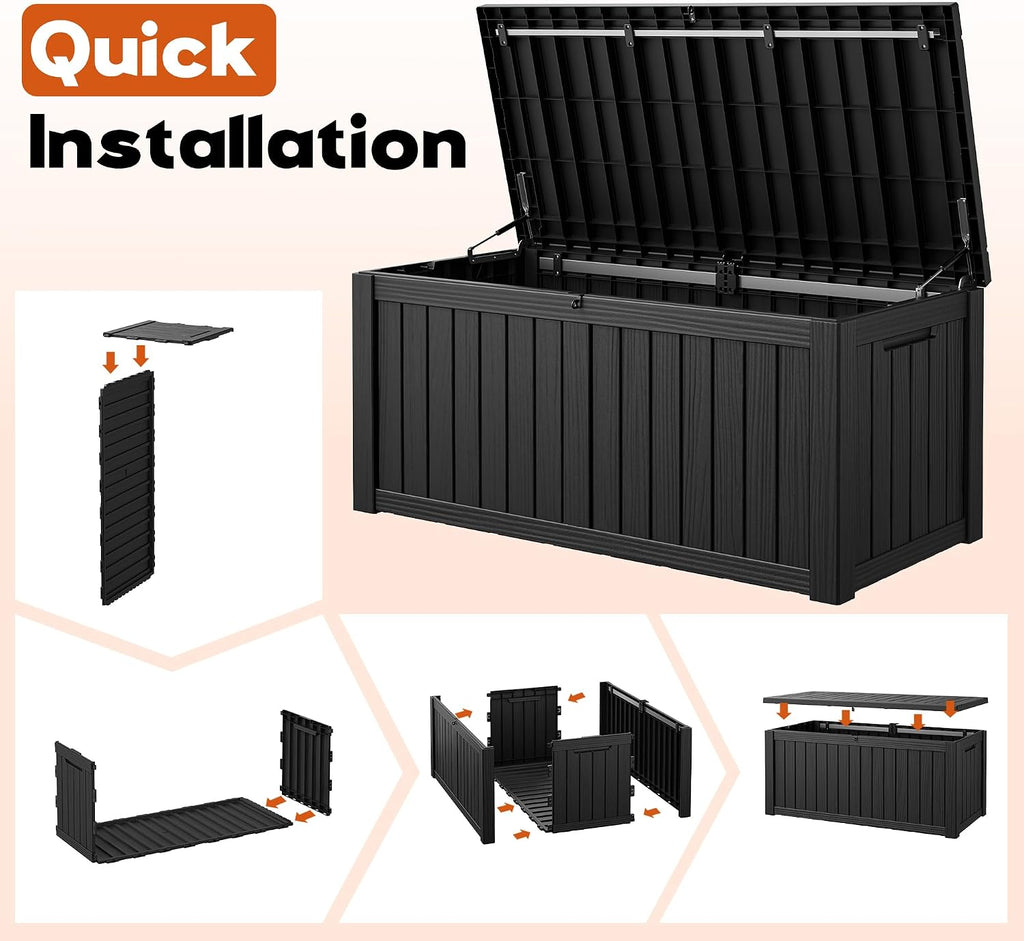 outdoor deck storage box,resin deck boxes indoor and showing dimensions