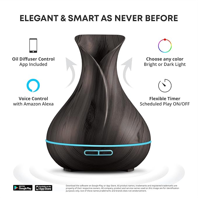 Sierra Modern Home Smart WiFi Wireless Essential Oil Aromatherapy 400ml