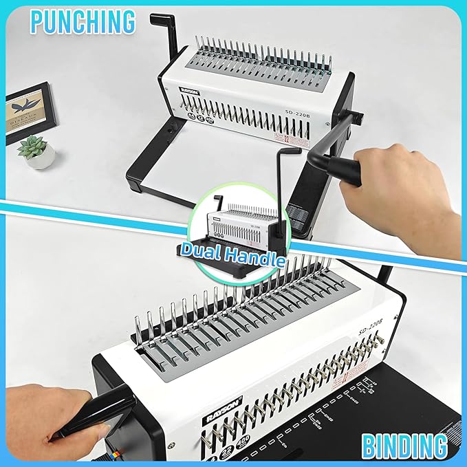 Rayson SD-220B Binding Machine, 21 Holes Comb Binding Machine, Max. Punch 20