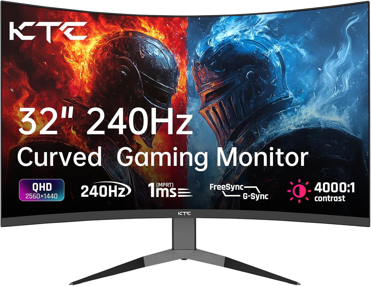 KTC 32 Inch 240Hz Curved Gaming Monitor, 2K 1440P Computer PC Monitor