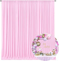 10 x 7 Feet Light Pink Backdrop Curtain for Partie, Background Curtains for Photoshoot, Birthday, Wedding, Halloween, Thanksgiving, Christmas Day, New Year Party Decorations 5Ft x 7Ft, 2 Panels