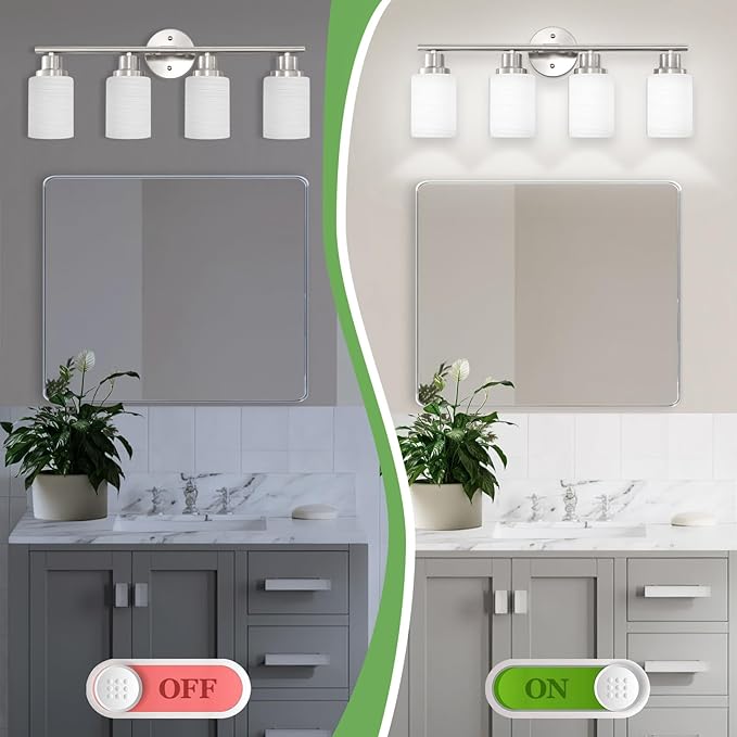 Guliaofo 4-Light Brushed Nickel Vanity Lights