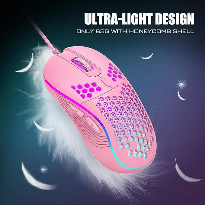RedThunder 60% Gaming Keyboard and Mouse Combo, Ultra-Compact 61 Keys RGB