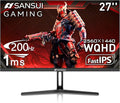 SANSUI 27 Inch WQHD 2560 x 1440 IPS Gaming Monitor, 200Hz 180Hz 1ms Computer