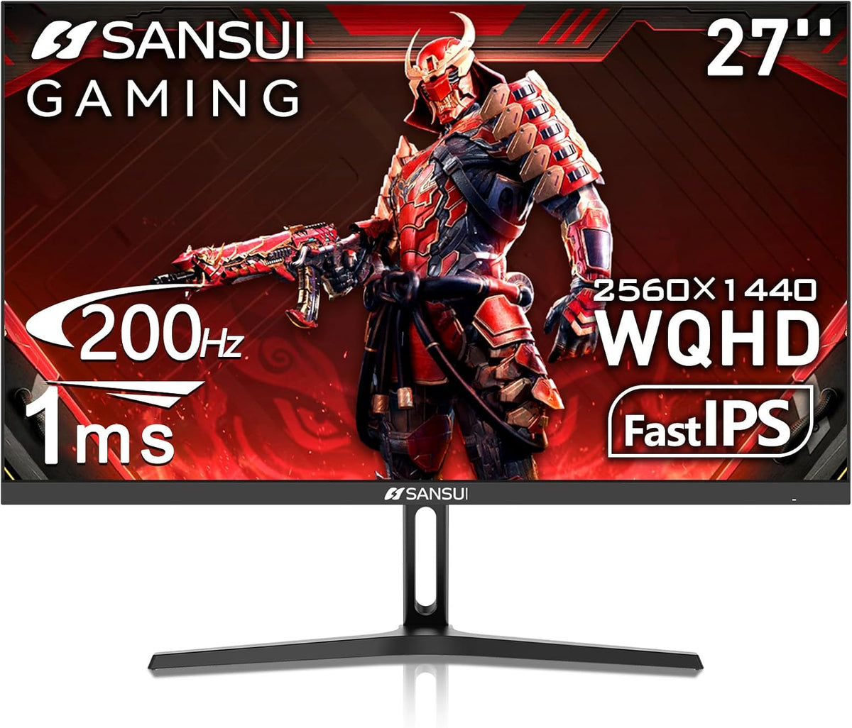 SANSUI 27 Inch WQHD 2560 x 1440 IPS Gaming Monitor, 200Hz 180Hz 1ms Computer
